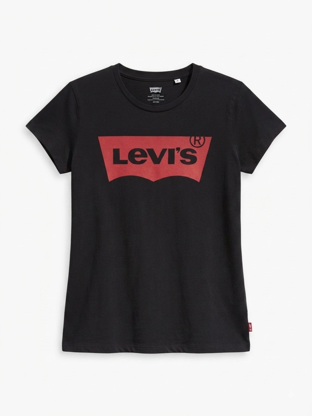 Levi's Graphic Tee Black Red Batwing Logo Short Sleeve T-Shirt Size Medium